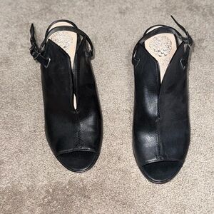 Vince Camuto Black Leather Mules